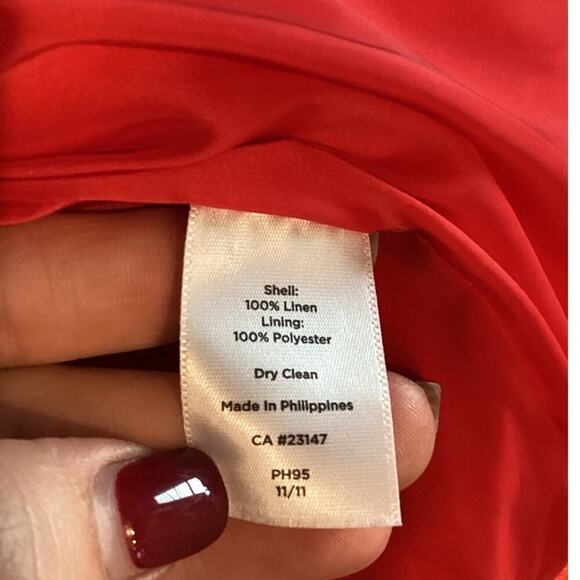 Talbots Womens Linen Blazer Size 12WP Classic Preppy Work Career Business Orange - Picture 8 of 8